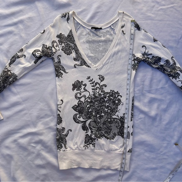 Truly Madly Deeply Long Sweatshirt Y2K Mid 2000s Era Sz Small Floral Long Sleeve - Picture 9 of 10